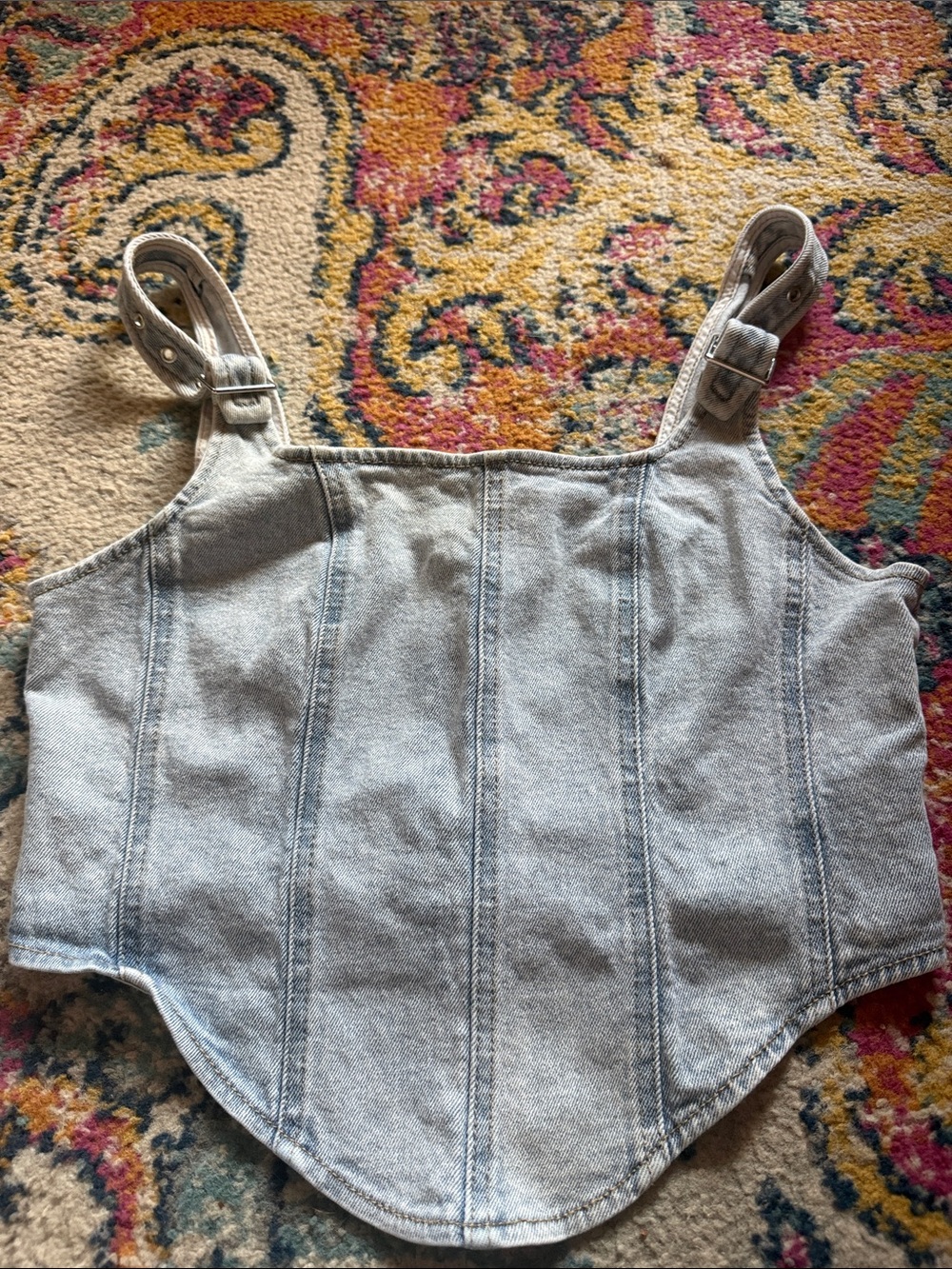 wild fable Light Blue Denim Corset Tank
